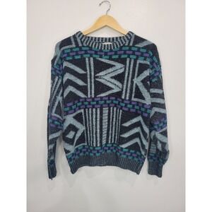 Vintage Nicolas Allen Sweater‎ Geometric Patterned Knitwear Mens Small